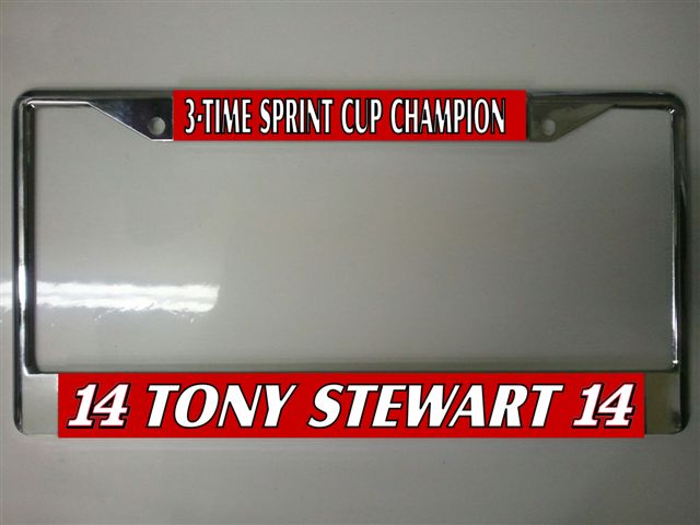 Tony Stewart #14 Champ License Plate Frame  Free Screw Caps with this Frame