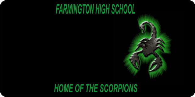 Farmington High School Photo LICENSE PLATE  Free Personalization on this PLATE