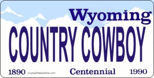 Design It Yourself Custom Wyoming State Look-Alike Plate