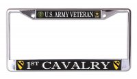 U.S. Army 1st Cavalry Veteran Chrome License Plate Frame