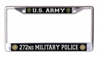 U.S. Army 272nd Military Police Chrome License Plate Frame