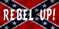 Rebel Up! Confederate Flag Photo License Plate