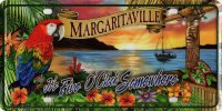 It's Five O'Clock Margaritaville Sunset License Plate