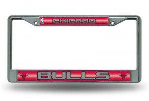 Chicago Bulls Glitter Chrome License Plate Frame