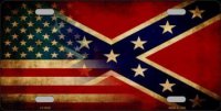 American Confederate Flag Metal License Plate