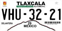 Mexico Tlaxcala Photo License Plate