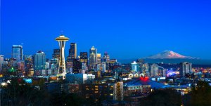 Seattle Skyline Photo License Plate