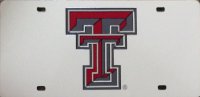 Texas Tech on Silver Laser Plate