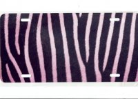 Zebra Fur Pink License Plate