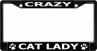 Crazy Cat Lady Black License Plate Frame
