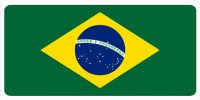 Brazil Flag Photo License Plate