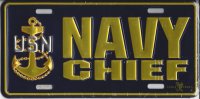 U.S. Navy Chief Petty Officer Metal License Plate