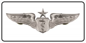 U.S. Air Force Flight Surgeon Senior On White License Plate