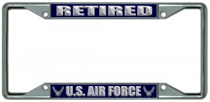 U.S. Air Force Retired Every State Chrome License Plate Frame