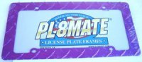 Purple Diamond Plate Chrome License Frame