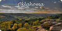 Oklahoma Hillside Scene Photo License Plate