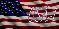 USA-1 On U.S. Flag Photo License Plate