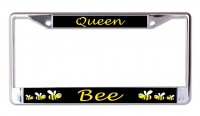 Queen Bee Chrome License Plate Frame