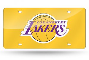 Los Angeles Lakers Yellow Laser License Plate