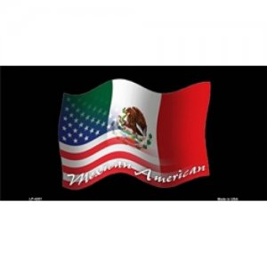 American Mexican Flags Mixed License Plate