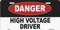 Danger High Voltage Driver License Plate