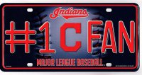 Cleveland Indians #1 Fan Metal License Plate