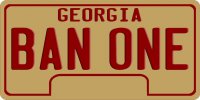 Georgia Ban One Photo License Plate