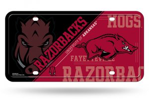 Arkansas Razorbacks Metal License Plate