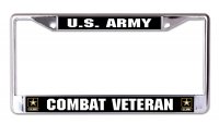 U.S. Army Combat Veteran Chrome License Plate Frame