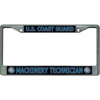 U.S. Coast Guard Machinery Technician Chrome License Plate Frame