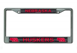 Nebraska Huskers Glitter Chrome License Plate Frame