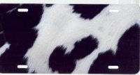 Cow Fur Airbrush License Plate