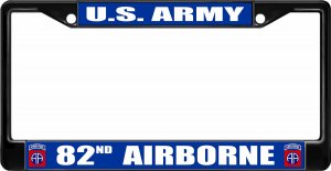 U.S. Army 82nd Airborne Black License Plate Frame