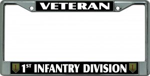 Veteran 1st Infantry Division Chrome License Plate Frame