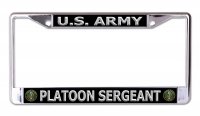 U.S. Army Platoon Sergeant Chrome License Plate Frame