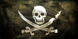 Jolly Roger Skull And Crossbones Photo License Plate