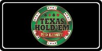 Texas Hold Em No Limit Black Photo License Plate