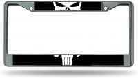 Punisher Logo Split Chrome License Plate Frame