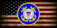 U.S. Flag Worn With Coast Guard Insignia Photo License Plate