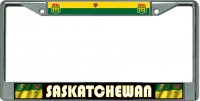 Saskatchewan Flag Chrome License Plate Frame