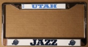 Utah Jazz Chrome License Plate Frame