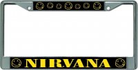 Nirvana Multi Logo Chrome License Plate Frame
