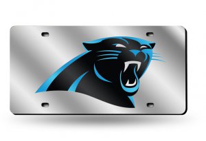 Carolina Panthers Silver Laser License Plate