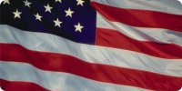 U.S. Flag Waving Photo License Plate