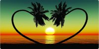 Palm Trees Heart Photo License Plate