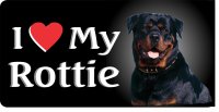 I Love My Rottie Photo License Plate