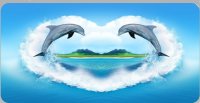 Dolphin Heart Photo License Plate