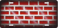 Full Red Brick Wall Photo License Plate