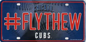 Chicago Cubs #FlyTheW Metal License Plate