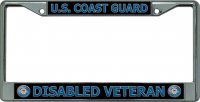 U.S. Coast Guard Disabled Veteran Chrome License Plate Frame